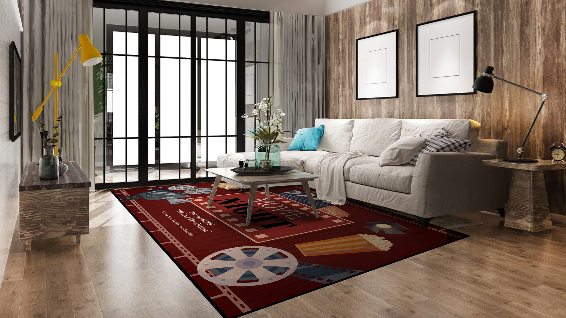 Amazon.com: Lacut Area Rug, Movie Night Home Theater Floor Mat, 79